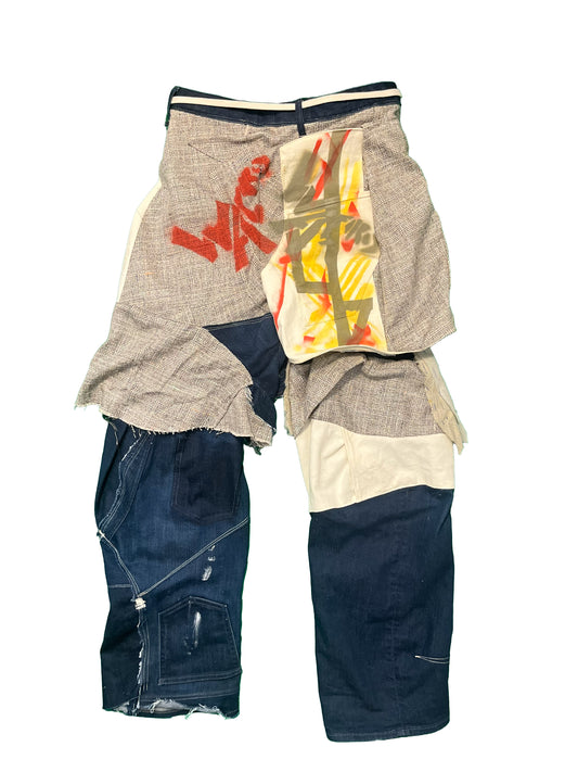 Deconstructed Suit Patchwork Trouser