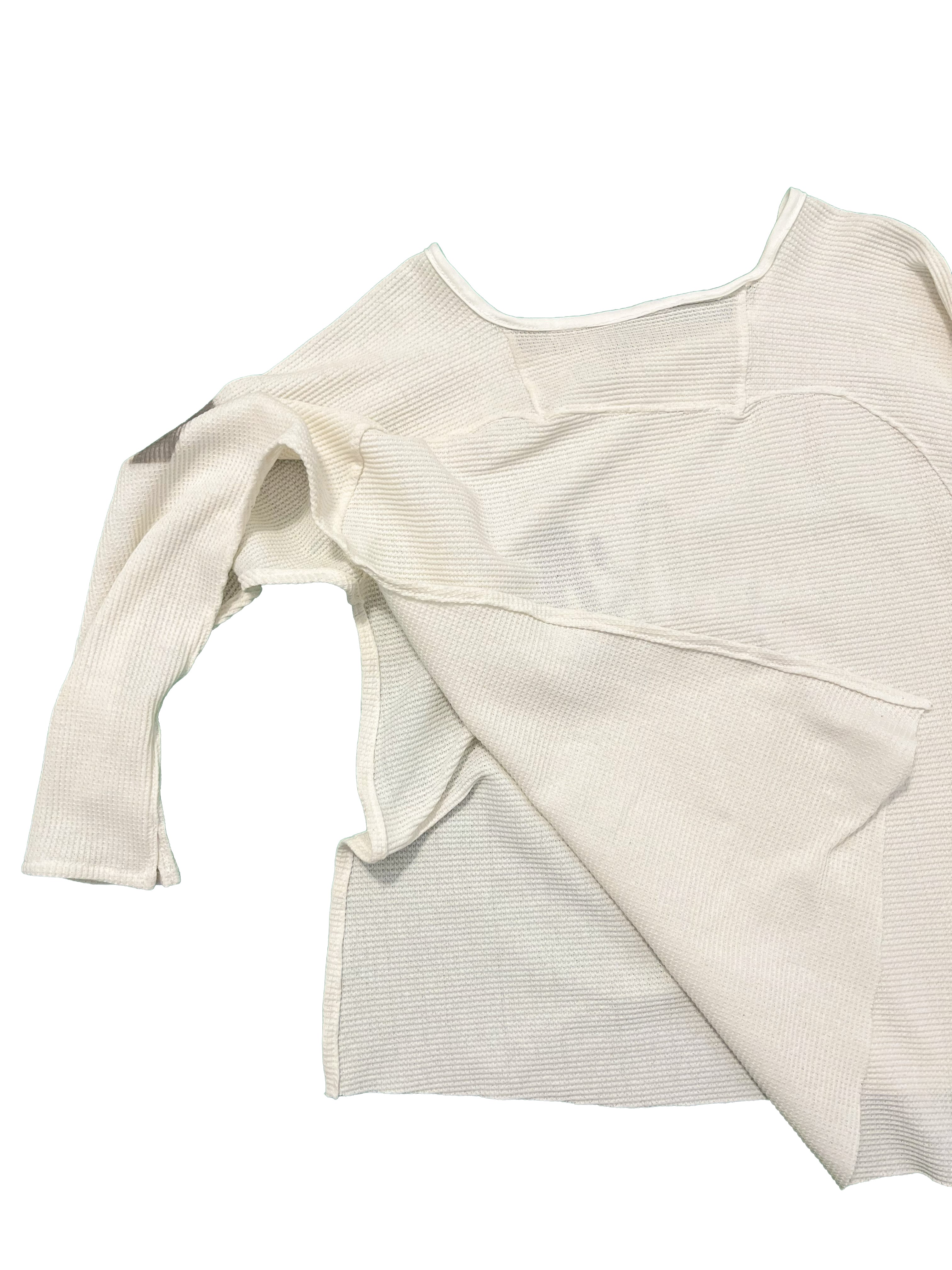 Waffle Knit Raglan LS Poncho